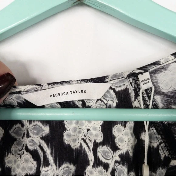 Rebecca Taylor Alicia Dress Long Sleeve Lined Floral Print - Picture 3 of 4